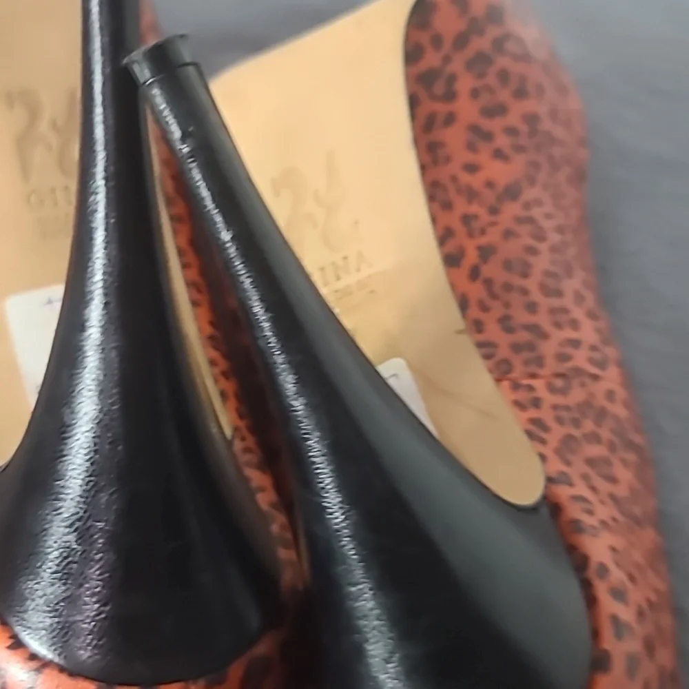 Gina Platform Heels leopard print pink & black sz7
